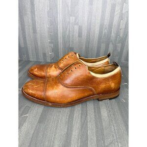Johnston Murphy Clayton Cap Toe Oxford Shoes Mens Sz 8 Black Calfskin Brown